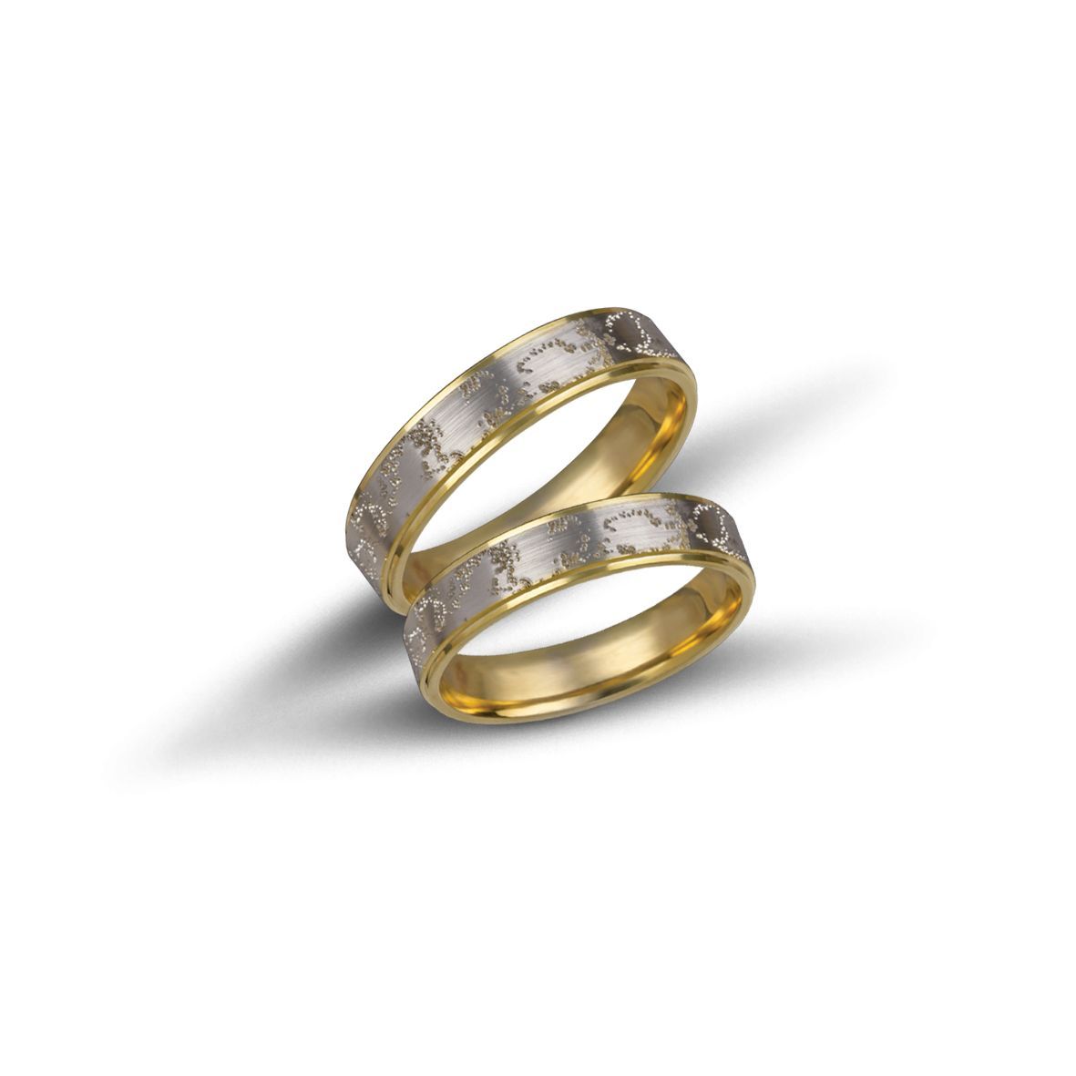 White gold & gold wedding rings 4.4mm  (code VK2016/44)